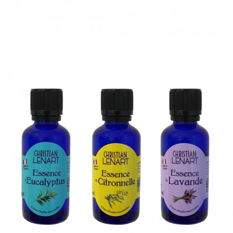 Pack 3 essences Eucalyptus, Citronnelle, Lavande 50 ml